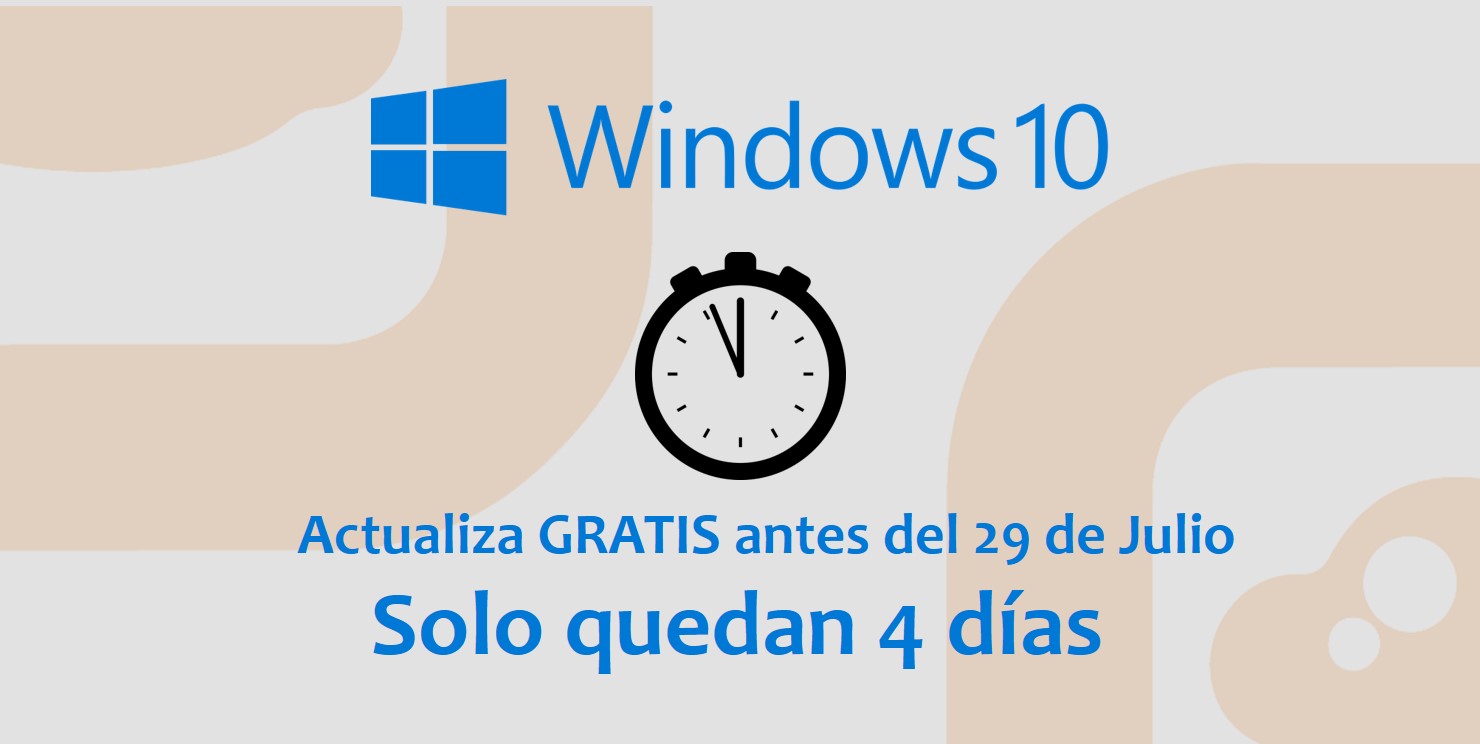 NITCO - Fin de Update Gratis de Windows 10 - 4 dias